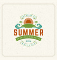 summer holidays typography label design on grunge vector image vector image