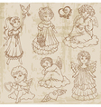 vintage angels dolls babys vector image