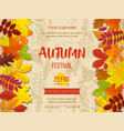 autumn festival background invitation banner vector image vector image