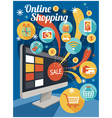 computer monitor with sale and online shopping vector image