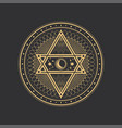 tarot pentagram moon sun and star magic symbols vector image vector image