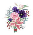 floral bouquet in winter for happy new year vector image