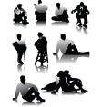 sitting men vector image