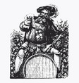 vintage barrel engraving ephemeral vector image