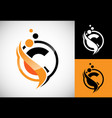initial letter c with the swoosh biotech logo vector image vector image