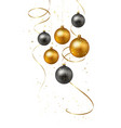christmas background with gold baubles vector image vector image