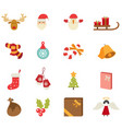 christmas icons vector image vector image