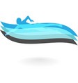 swimming logo design element vector image