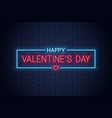 valentines day neon banner with valentine heart vector image vector image