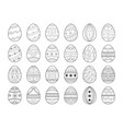 black line easter egg set decorative ornate eggs vector image