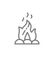 campfire fire bonfire line icon vector image