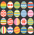 colourful easter eggs flat design set 1 vector image