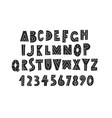 hand drawn alphabet letters and numbers vector image