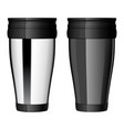 shiny metal travel thermo-cup vector image