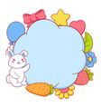 background with cute kawaii little bunnies funny vector image