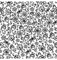 flower monochrome hand drawn seamless pattern vector image vector image