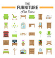 furniture flat icon set interior sign collection vector image