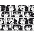 manga pattern seamless comic anime japan girls vector image
