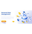 personal data management - banner layout template vector image