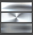 realistic brushed metal textures set polished vector image
