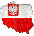 grunge poland map with flag inside vector image