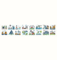 set of landscape icons or symbols collection vector image