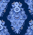 ethnic monochrome seamless texture with blue vector image