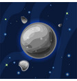 mercury cartoon grey planet vector image