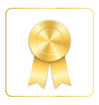 award ribbon gold icon vector image