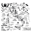 cartoon map of italy vector image