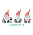 set christmas gnomes isolated on white vector image