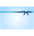 blue background with bow vector image vector image