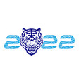blue tiger symbol new year 2022 vector image vector image