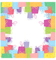 colorful sale gift boxes celebration frame card vector image