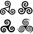 set of black isolated triskels vector image vector image