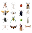insect icons set isolated on white vector image