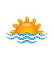 sun and sea for logo abstract creative concept vector image