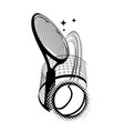 tennis ball with a racket kicking through vector image vector image