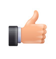 3d thumbs up icon isolated on white vector image