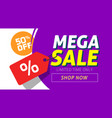 mega sale banner design with price discount offer vector image