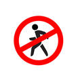 no entry symbol stop walking pedestrian warning vector image