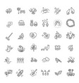 spring nature thin line icons vector image vector image