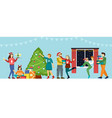 xmas celebration background happy family vector image vector image