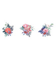 christmas bouquets arranged set vector image