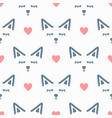 faces abstract animal and hearts cute seamless vector image vector image