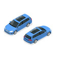 isometric car blue hatchback 5-door icon car vector image vector image