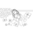beautiful girl with a gift vector image