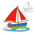 sailing vessel coloring book page vector image vector image