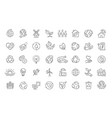 ecology icons set in linear style nature vector image