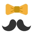 mustache silhouette isolated vector image vector image